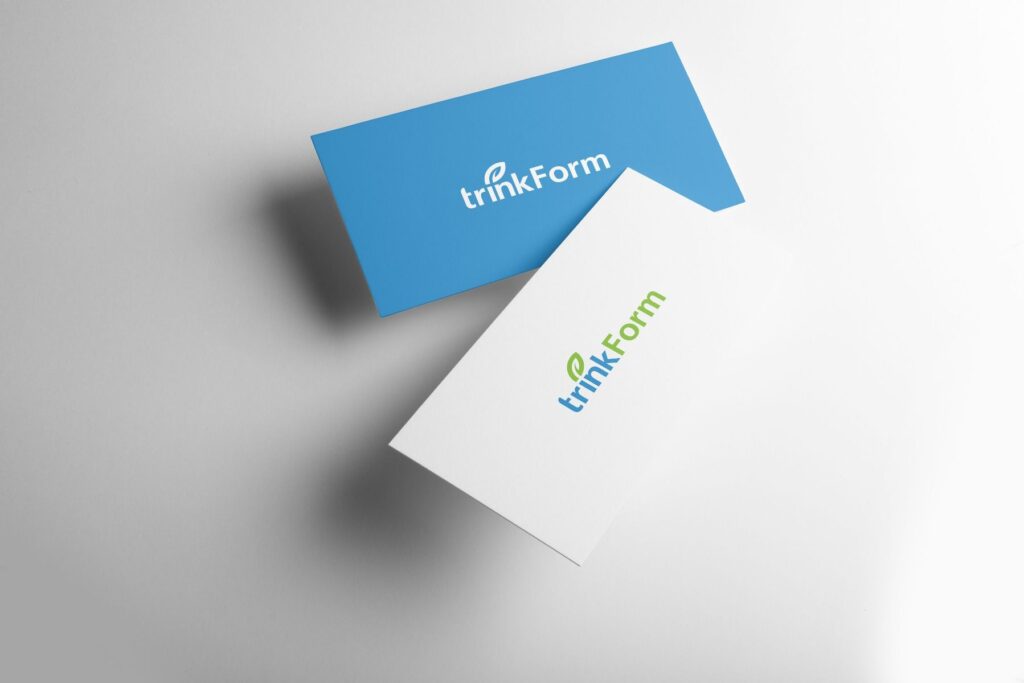 Visitenkarten von trinkForm, Symbol für die internationale Markenexpansion unter Marcus Friemel und Bert Nohl