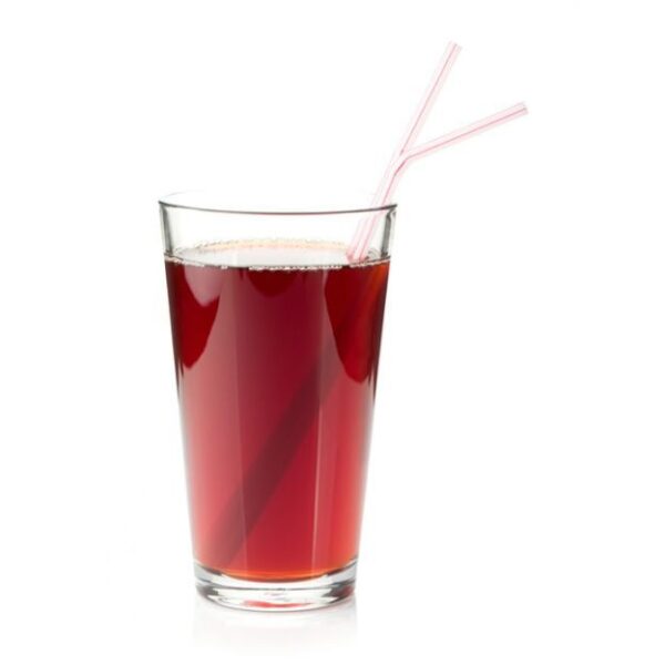 trinkForm® Waldbeerkonzentrat in einem Glas mit zwei Strohhalmen, ein tiefes und fruchtiges Geschmackserlebnis