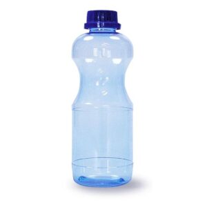 trinkForm® 500 ml Mehrweg-Trinkflasche aus Tritan, transparent mit blauem Deckel, perfekt für den täglichen Gebrauch, BPA-frei und spülmaschinenfest